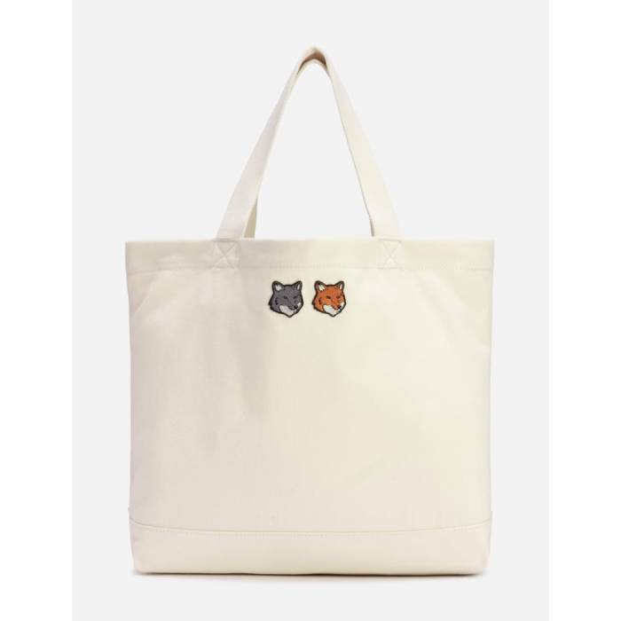 【 Double Fox Head Tote Unisex Ecru 】 フォックス ユニセックス