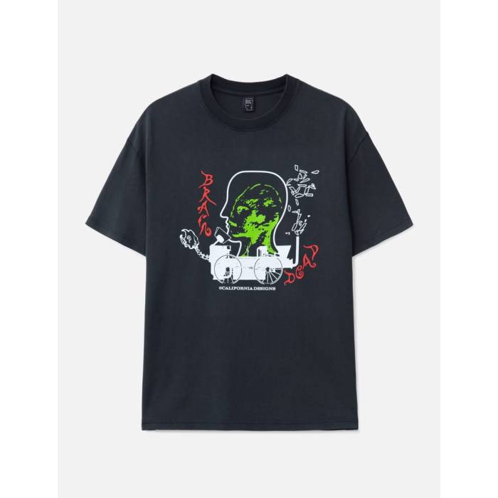 Brain Dead 【 Alien Tractor T-Shirt Men Washed Black 】 Tシャツ メンズファッション トップス Tシャツ カットソー メンズ 黒色 ブラック