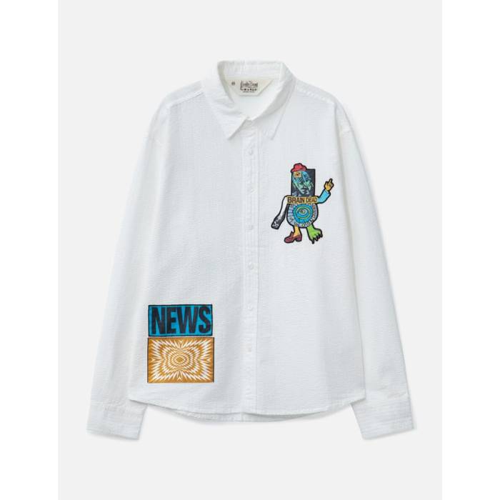 Brain Dead 【 Truth Now Seersucker Shirt Men White 】 メンズ 白色 ホワイト