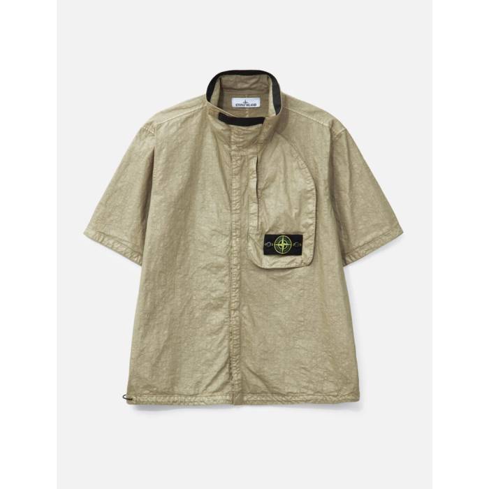 ストーンアイランド Stone Island 【 Organic Look Nylon Shirt Men Biscuit 】 ナイロン メンズファッ..