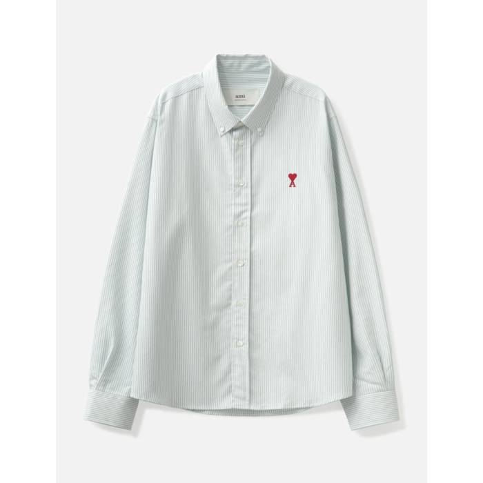 アミ Ami 【 Button-Down De Coeur Shirt Men Antique Clay/Natural White 】 ボタンダウン メンズファッション トップス カジュアルシャツ メンズ ナチュラル 白色 ホワイト
