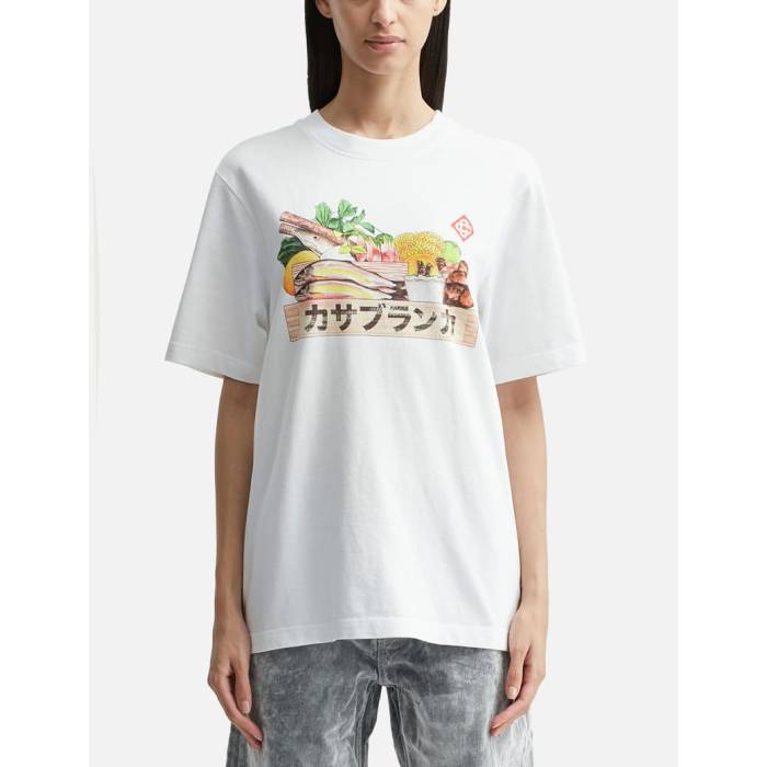 Rakuten - カサブランカ Casablanca 【 Ingredients Printed T-Shirt Unisex White 】 Tシャツ ユニセックス 白色 ホワイト