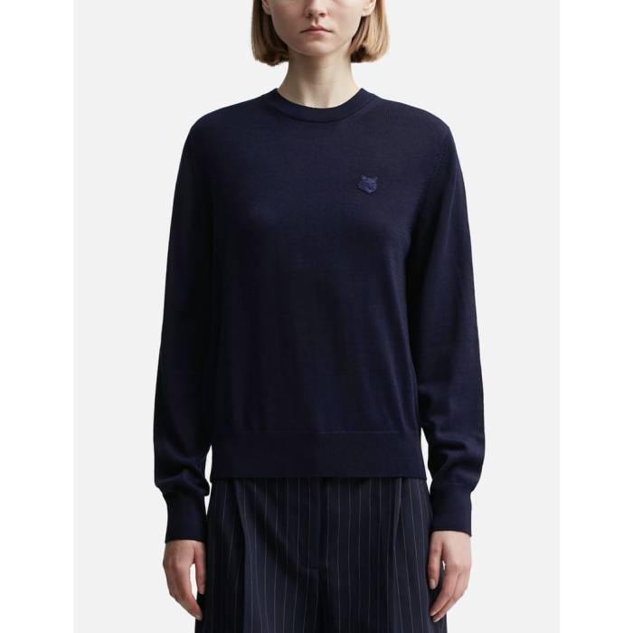 �� Bold Fox Head Patch Regular Jumper Women Ink Blue �� �ե��å��� ��ǥ����� �Ŀ� �֥롼