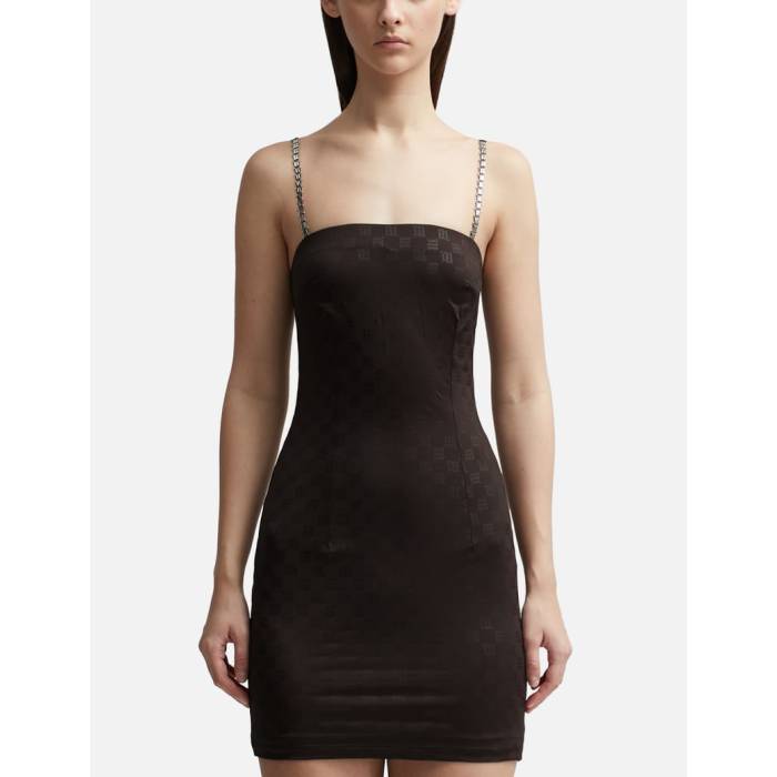 Misbhv �� Monogram Spaghetti Mini Dress Women Wenge �� �ɥ쥹 ��ǥ������ե��å���� �ɥ쥹 ��ǥ�����