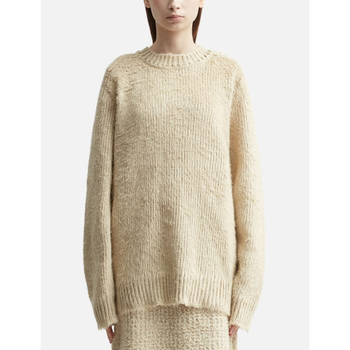 �᥾��ޥ른���� Maison Margiela �� Crewneck Sweater Women Beige �� �ȥ졼�ʡ� ��ǥ����� �١�����