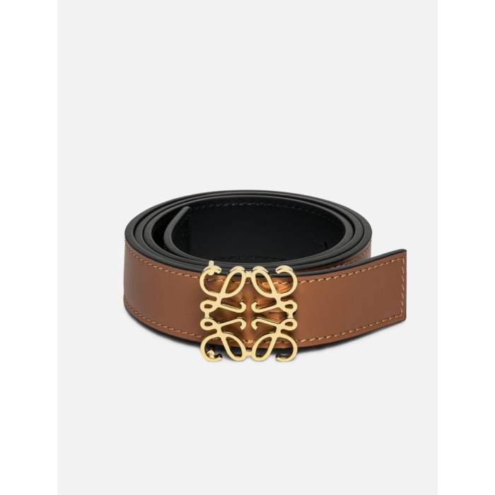 ロエベ Loewe 【 Reversible Anagram Belt Women Tan/ Black/ Gold 】 リバーシブル ベルト バッグ 小物 ブランド雑貨 ベルト サスペンダー レディースベルト レディース 黒色 ブラック ゴールド