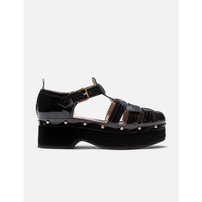 トム ブラウン Thom Browne 【 Soft Patent Fisherman Clog Sandal Women Black 】 パテント レディース 黒色 ブラック