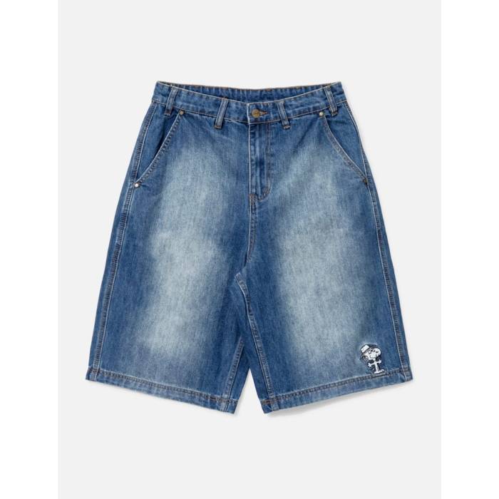 Butter Goods 【 X Peanuts Spike Work Shorts Men Distressed Indigo 】 ショーツ メンズ 藍色・インディゴ