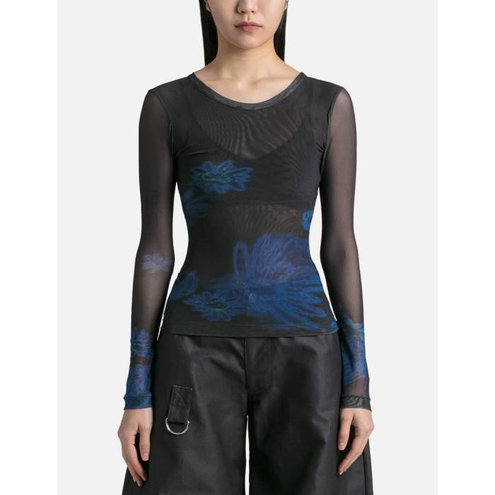 Collina Strada 【 Cardio Crewneck Top Women Basically Black 】 レディース 黒色 ブラック