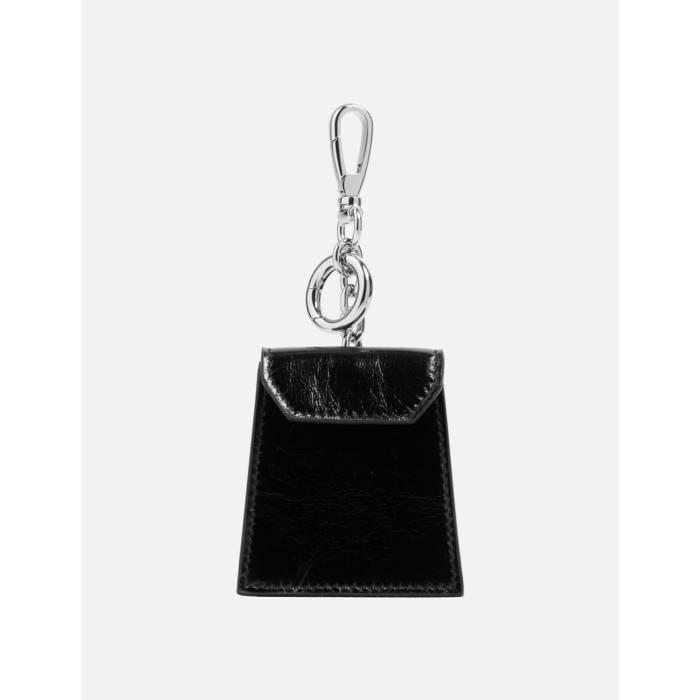 메종 마르제라 Maison Margiela [ Leather Tea Bag Charm Unisex Black ] 가죽 가방 유니섹스 블랙 블랙
