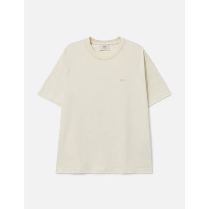 アミ Ami 【 White Cotton Short Sleeves T-Shirt Men Ivory 】 白色 ホワイト Tシャツ メンズ アイボリー