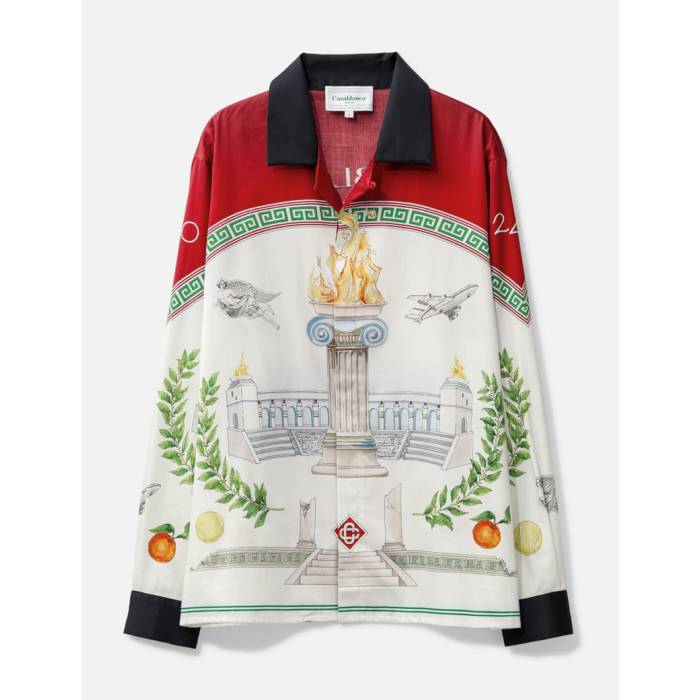 カサブランカ Casablanca 【 Short Sleeve Cuban Collar Shirt Unisex White 】 Sleeve スリーブ キューバン メンズファッション トップス カジュアルシャツ ユニセックス 白色 ホワイトのサムネイル