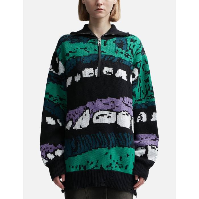 Dhruv Kapoor 【 Evil-Eye Mask Sweater Unisex Multicolor 】 トレーナー レディースファッション ト..