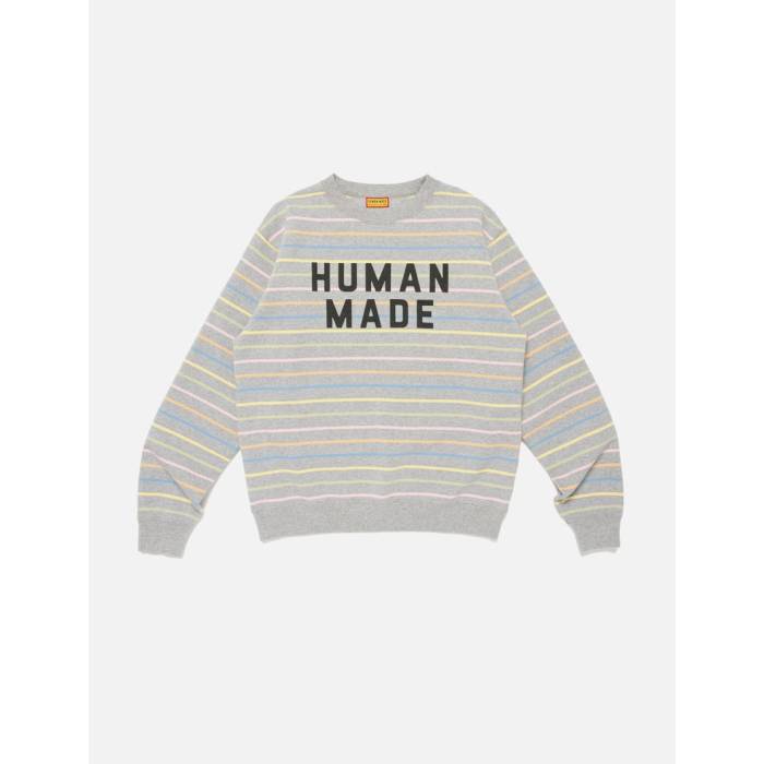 ブランド名Human Made商品名Multi Striped SweatshirtカラーNULLMulti Striped Sweatshirt ■ Multi Striped Sweatshirt のご紹介 この度ご紹介いたしますのは、洗練されたデザインと快適な着心地を両立させた「Multi Striped Sweatshirt」でございます。 多様な色彩が織りなすストライプパターンは、見る人の視線を惹きつけ、日常の装いに華やかなアクセントを添えます。 カジュアルなシーンはもちろん、幅広いスタイリングでお楽しみいただける、ワードローブに欠かせない一枚となることでしょう。 素材選びからディテールに至るまで、こだわり抜いた品質をぜひご体験ください。 ■ 商品説明・スペック 「Multi Striped Sweatshirt」は、その名の通り、複数の色が調和した美しいストライプデザインが特徴のスウェットシャツです。 単調になりがちなカジュアルスタイルに、遊び心と上品さをプラスいたします。 ・**素材** 肌触りの良い上質なコットンブレンド素材を使用しております。柔らかくしなやかな風合いは、一度袖を通せばその快適さに魅了されることでしょう。 適度な厚みがありながらも通気性に優れ、吸湿性も兼ね備えているため、快適な着心地を長時間キープいたします。 型崩れしにくく、ご家庭での洗濯も容易で、お手入れのしやすさも魅力の一つです。 耐久性にも優れており、長くご愛用いただける品質でございます。 ・**デザイン** 計算し尽くされたマルチストライプのピッチと配色が、視覚的に奥行きとリズムを生み出します。 定番のストライプ柄に新鮮なひねりを加えることで、個性的でありながらも様々なアイテムと調和する汎用性の高いデザインに仕上げました。 リブ編みの襟元、袖口、裾がアクセントとなり、クラシックなスウェットシャツのディテールを踏襲しつつ、モダンな印象を与えます。 ・**サイズ・フィット感** ユニセックスで着用いただけるよう、ゆったりとしたリラックスフィットのシルエットを採用しております。 肩のラインを自然に落としたドロップショルダーデザインが、こなれ感を演出し、体型を問わず快適にお召しいただけます。 適度なゆとりは、インナーにシャツなどを重ね着する際にももたつきにくく、幅広いシーズンで活躍いたします。 ■ ブランドの特徴・こだわり 私たちは、お客様の日常を豊かに彩る、上質で長く愛される製品を提供することを使命としております。 「Multi Striped Sweatshirt」もまた、そうした私たちの哲学を体現するアイテムの一つです。 デザイン性、機能性、そして着心地の全てにおいて妥協することなく、細部にまでこだわり抜いた製品作りを心がけております。 流行に左右されないタイムレスなデザインでありながら、常に時代の空気を取り入れた新鮮な提案を続けること。 そして、一度お手に取っていただいたお客様に、確かな品質と満足感をお届けすること。 これらが、私たちが製品に込める変わらぬ想いでございます。 ■ 利用シーン・シチュエーション 「Multi Striped Sweatshirt」は、その優れたデザインと快適性から、多岐にわたるシーンでご活用いただけます。 ・**日常のカジュアルスタイルに** 休日のリラックスタイムや、カフェでのひととき、友人とのランチなど、飾らない日常のおしゃれ着として最適です。 一枚で着ても様になり、こなれた雰囲気を演出いたします。 ・**タウンユースやアクティブな外出に** ショッピングやお散歩、軽いレジャーなど、少し体を動かす外出時にも、ストレスなく快適に着用いただけます。 マルチストライプが、街中でひときわ目を引く存在感を放ちます。 ・**季節の変わり目に** 春や秋口にはメインのトップスとして、冬にはジャケットやコートのインナーとして、オールシーズン活躍する着回し力の高さも魅力です。 様々なアウターとのレイヤードをお楽しみいただけます。 ■ コーディネート・合わせ方の提案 この「Multi Striped Sweatshirt」は、そのデザインの柔軟性から、様々なアイテムとの組み合わせが可能です。 ・**メンズコーディネート** → **シンプルに**：ネイビーやブラックのデニムパンツ、チノパンと合わせるだけで、洗練された大人カジュアルスタイルが完成いたします。 → **モードに**：ワイドシルエットのスラックスやカーゴパンツと合わせると、トレンド感のあるリラックススタイルに仕上がります。 → **レイヤード**：インナーに白シャツを覗かせたり、アウターにはMA-1やテーラードジャケット、ダウンベストなどを羽織ることで、奥行きのある着こなしをお楽しみいただけます。 → **足元**：スニーカーで軽快に、ブーツでシックにまとめるのもおすすめです。 ・**レディースコーディネート** → **フェミニンに**：プリーツスカートやロング丈のフレアスカートと合わせると、上品でリラックス感のあるスタイルに。足元はバレエシューズやショートブーツがおすすめです。 → **カジュアルシックに**：細身のスキニーパンツやテーパードパンツと合わせ、ヒールやローファーを添えることで、きれいめカジュアルに昇華いたします。 → **トレンド感**：ワイドパンツやフレアデニムと合わせて、抜け感のある大人カジュアルを演出。小物で差し色を加えるとさらに魅力が増します。 → **アウター**：トレンチコートやデニムジャケット、オーバーサイズのカーディガンなど、幅広いアウターとの相性も抜群です。 ■ ターゲットユーザー・おすすめの方 「Multi Striped Sweatshirt」は、以下のようなお客様に特におすすめいたします。 ・**デザイン性を重視する方**：一枚で着ても様になる、個性的でありながらも上品なトップスをお探しの方に。 ・**着心地の良さを求める方**：肌触りの良い素材とリラックスフィットで、ストレスフリーな着用感を求める方に。 ・**着回し力を重視する方**：カジュアルからきれいめまで、幅広いコーディネートに対応できる汎用性の高いアイテムをお求めの方に。 ・**ユニセックスアイテムをお探しの方**：パートナーとのシェアや、お揃いのコーディネートを楽しみたい方にも最適です。 ・**ギフトをお考えの方**：性別や年齢を問わず喜ばれる、センスの良いプレゼントをお探しの方におすすめいたします。 ■ 購入者様へのメリット・魅力 「Multi Striped Sweatshirt」をお選びいただくことで、お客様には以下の素晴らしいメリットと魅力がございます。 ・**個性とスタイルを際立たせるデザイン** 他のスウェットシャツとは一線を画すマルチストライプのデザインは、お客様のファッションセンスを際立たせ、個性を上品に表現いたします。 周りと差をつけたいとお考えの方に最適です。 ・**一日中続く快適な着心地** 上質なコットンブレンド素材とゆとりのあるシルエットが、肌に優しくフィットし、一日を通して快適な着心地を提供いたします。 長時間の着用でも疲れにくく、リラックスしてお過ごしいただけます。 ・**無限のコーディネートの可能性** デニム、スカート、スラックスなど、どんなボトムスとも相性が良く、カジュアルから少しきれいめなスタイルまで、自在な着こなしをお楽しみいただけます。 お手持ちのアイテムとの組み合わせで、ファッションの幅が大きく広がることでしょう。 ・**長く愛用できる高品質** 厳選された素材と丁寧な縫製により、耐久性にも優れております。 流行に左右されないデザインと相まって、シーズンを問わず、長くご愛用いただける信頼性の高い一着です。 ・**満足度の高いコストパフォーマンス** デザイン性、着心地、品質のすべてにおいて高いレベルを実現しながらも、手の届きやすい価格でご提供いたします。 価格以上の価値と満足感を、ぜひお客様ご自身でご体感ください。 【おわりに】 「Multi Striped Sweatshirt」は、単なるトップスではなく、お客様の日常に彩りと快適さ、そして自信をもたらす一着でございます。 その洗練されたデザインと上質な着心地は、きっとお客様のワードローブにおいて、かけがえのない存在となることでしょう。 この機会に、ぜひ「Multi Striped Sweatshirt」をお手元にお迎えいただき、新たなファッションの楽しみを発見してください。 皆様のご購入を心よりお待ちしております。※画像はイメージです
