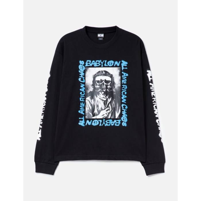 Babylon 【 Long Sleeve American Chaos T-Shirt Men Black 】 Sleeve スリーブ Tシャツ メンズ 黒色 ブラック
