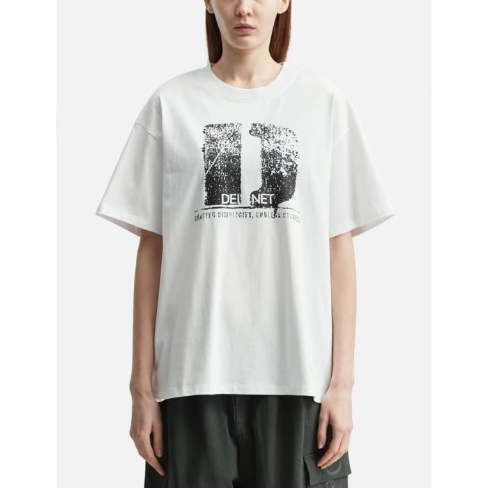 Deinet 【 D Accent Crack Logo T-Shirts White Unisex White 】 ロゴ Tシャツ 白色 ホワイト ユニセックス 白色 ホワイト