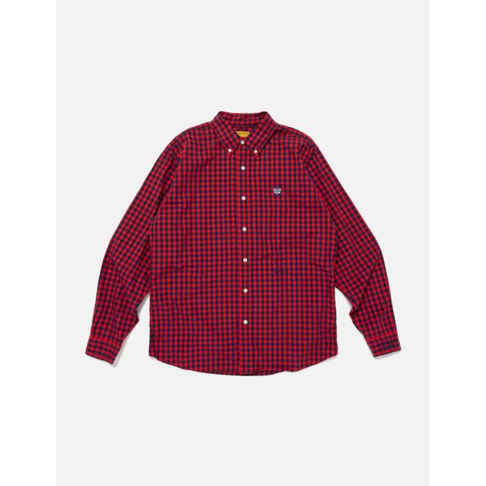 ヒューマンメイド Human Made 【 Gingham Check Button Down Shirt Unisex Red 】 ダウン ユニセックス Red 赤・レッド