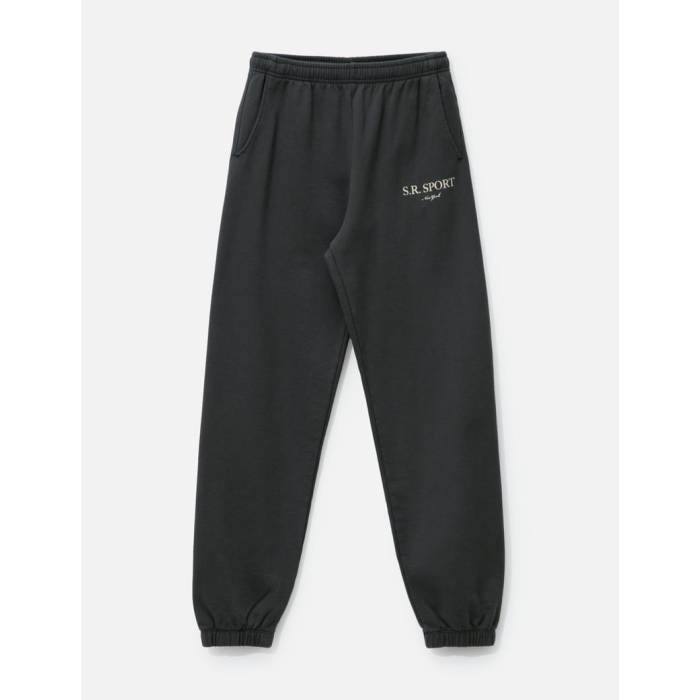 Sporty &Rich �� S.r. Sport Sweatpant Unisex Faded Black/ Cream �� ��󥺥ե��å���� ���ܥ� �ѥ�� ��˥��å��� ���� �֥�å� ���꡼��