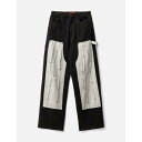 Kusikohc 【 Carpenter Rivet Pants Men Black / White 】 メンズファッション ズボン パンツ メンズ 黒色 ブラ...