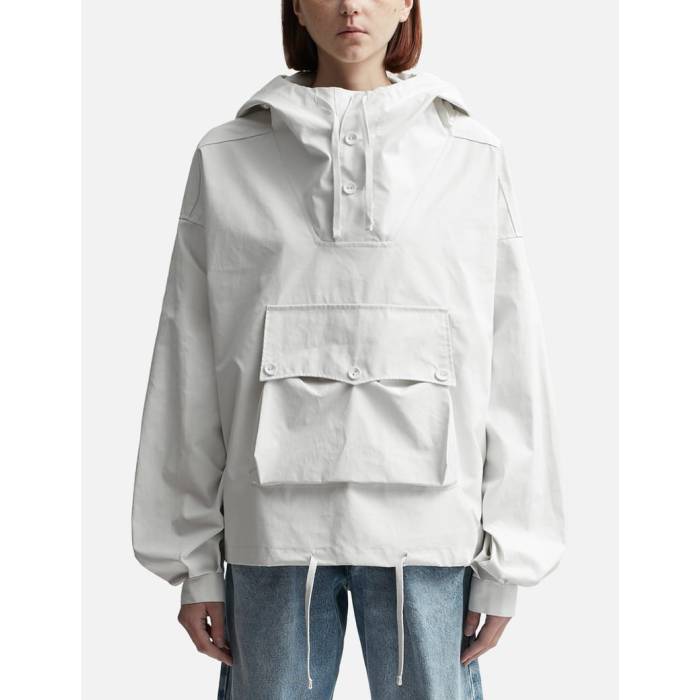 メゾンマルジェラ Maison Margiela 【 Waxed Rubber Hooded Windbreaker Women Ice 】 ラバー フード付 ウィンドブレーカー レディース