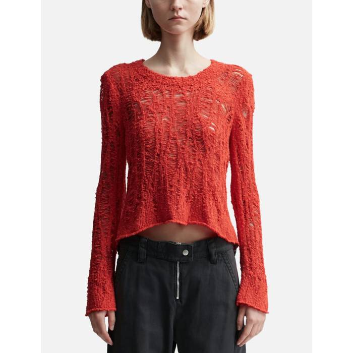 �����ͥ��ȥ��ǥ����� Acne Studios �� Loose Knit Sweater Women Red �� �˥å� �ȥ졼�ʡ� ��ǥ����� Red �֡���...