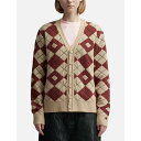アクネストゥディオズ Acne Studios 【 Argyle Jacquard Cardigan Unisex Biscuit Beige/ Deep Re...