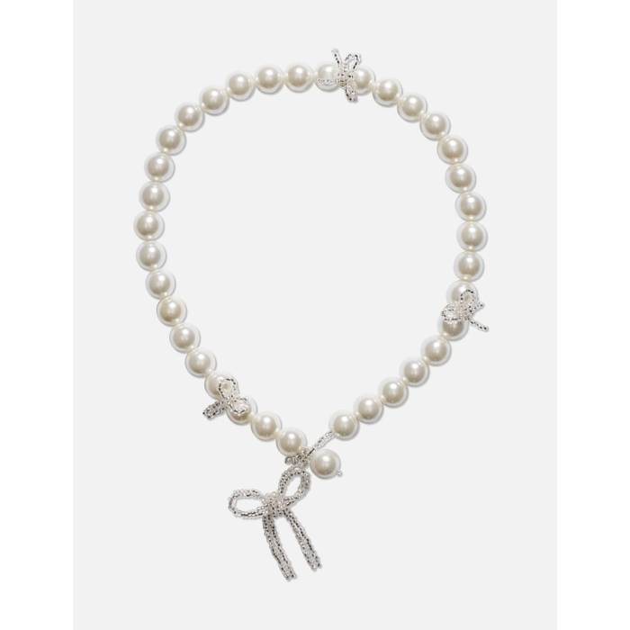 Pura Utz 【 Mother Of Pearl Bow Necklace Women Silver/White 】 パール ネックレス レディース Silver 銀色・シルバー 白色 ホワイト