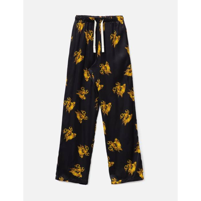 パームエンジェルス Palm Angels 【 Burning Monogram Loose Pants Men Black/Gold 】 メンズ 黒色 ブラック ゴールド