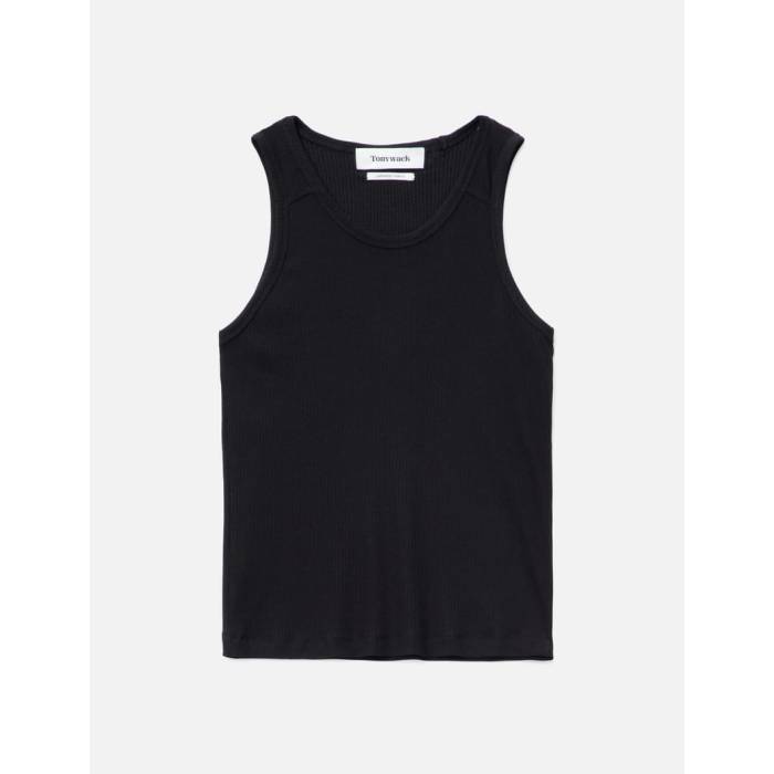 Tonywack 【 Silk Lyocell Rib Tank Top Men Black 】 タンクトップ メンズ 黒色 ブラック