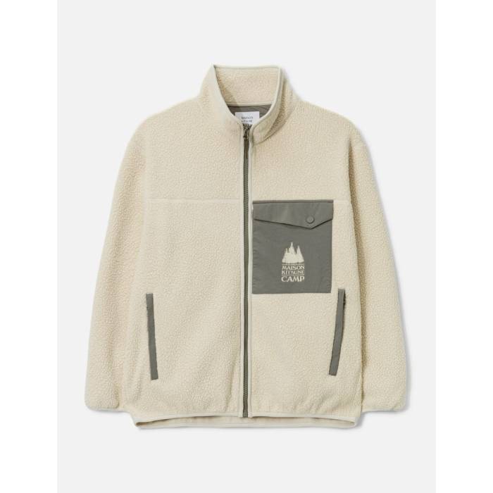 【 Casual Fleece Jacket Unisex Ecru 】 カジュアル フリース Jacket ジャケット ユニセックス