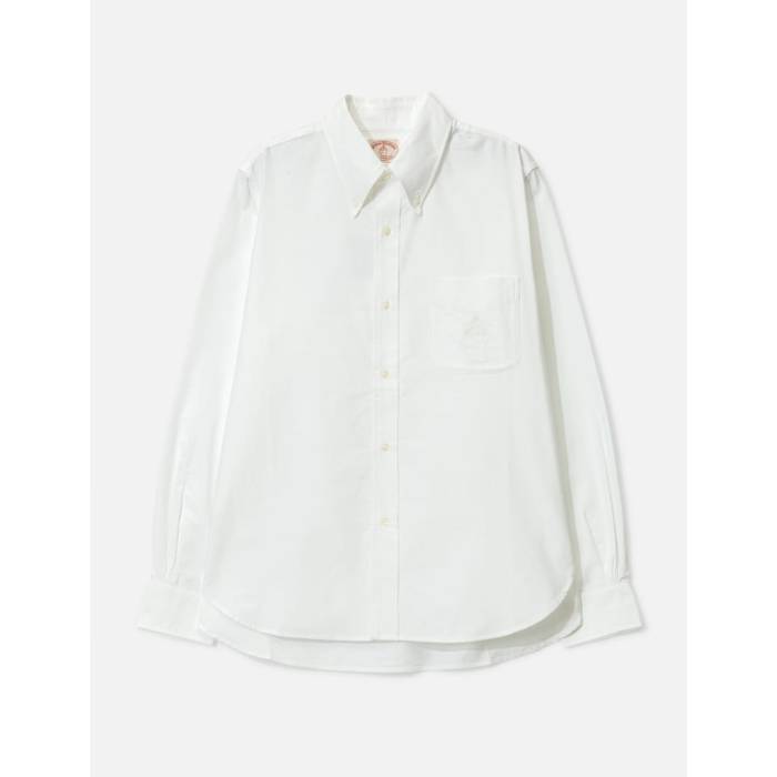 Brain Dead 【 X Brooks Brothers California Selvedge Oxford Button Up Shirt Men White 】 ブルックス カリフォルニア オックスフォード メンズ 白色 ホワイト