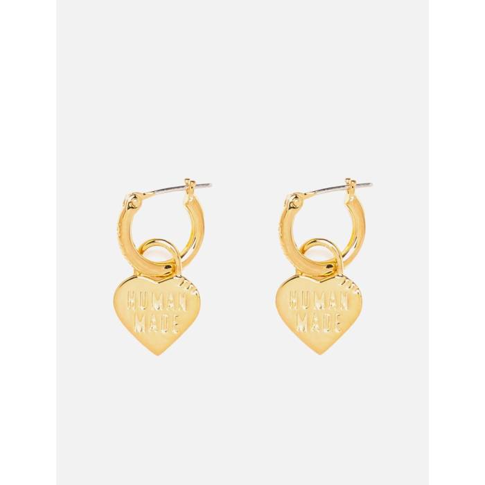 ヒューマンメイド Human Made 【 Heart Silver Earrings Unisex Gold 】 Silver 銀色・シルバー イヤリング ユニセックス ゴールド