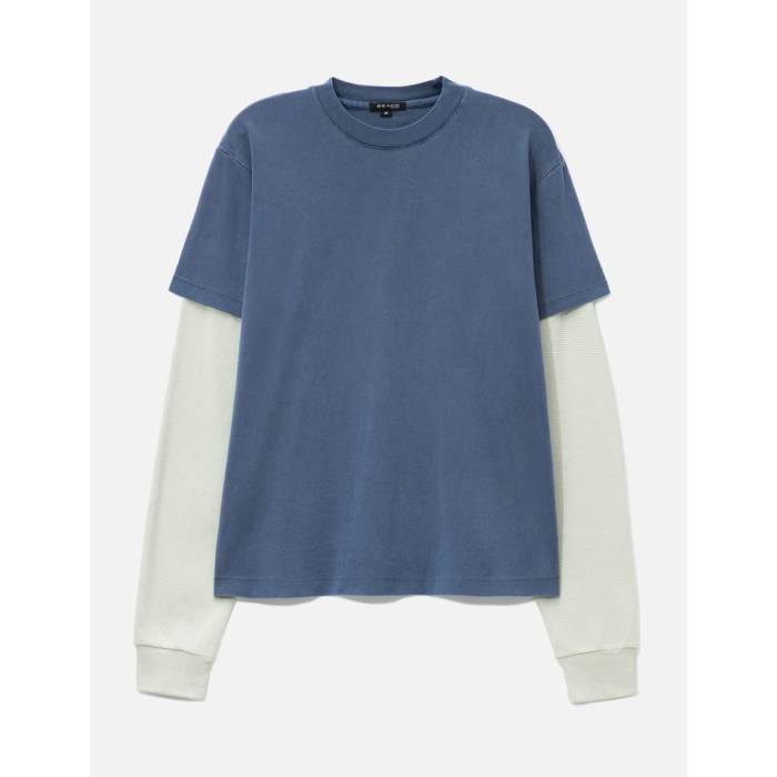Spain （Clubs） - Beach Brains 【 Tide Double Tee Unisex Indigo/ Bone 】 Tシャツ ユニセックス 藍色・インディゴ