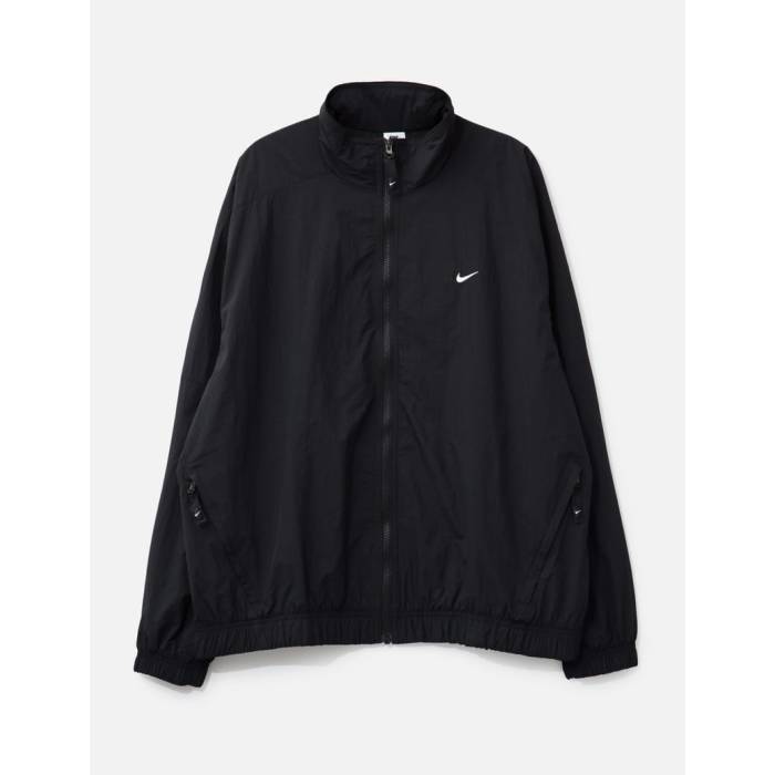 NIKE ナイキ 刺繍ソロスウッシュロゴ ナイロンジャケット 黒 XL ブラック Nike☆ナイキ☆スウッシュ刺繍ロゴ ナイロンジャケット ブラック XL 白