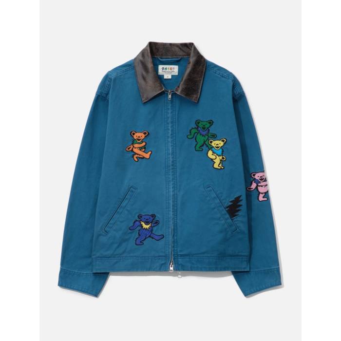 【 Gd Dancing Bears Work Jacket Men Blue 】 bears ベアーズ Jacket ジャケット メンズ 青色 ブルー