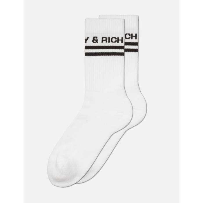Sporty & Rich �� Bold Logo Socks Unisex White/ Chocolate �� ���� ���å��������� ��...