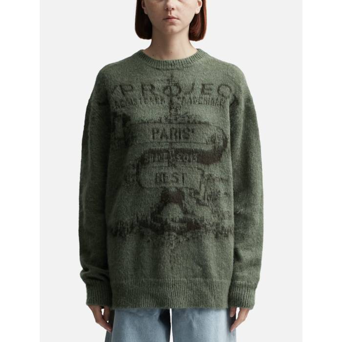 Y/Project 【 Paris' Best Jacquard Pullover Women Dark Green 】 レディースファッション トップス ..