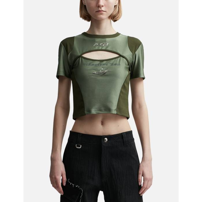 Andersson Bell 【 Cut-Out Racing T-Shirt Women Khaki 】 Tシャツ レディース カーキ