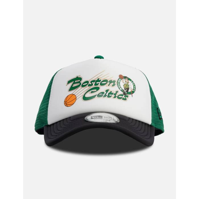 运动帽 - ニューエラ New Era 【 Boston Celtics Nba Graphic Trucker Cap Unisex White/ Kelly Green 】 ボストン セルティックス グラフィック トラッカー キャップ 帽子 ユニセックス 白色 ホワイト green 緑・グリーン