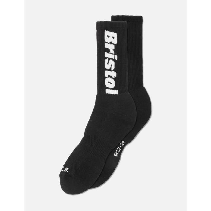 F.c. Real Bristol 【 Authentic Logo Regular Socks Men Black 】 オーセンティック ロゴ ソックス・靴下 メンズ 黒色 ブラック