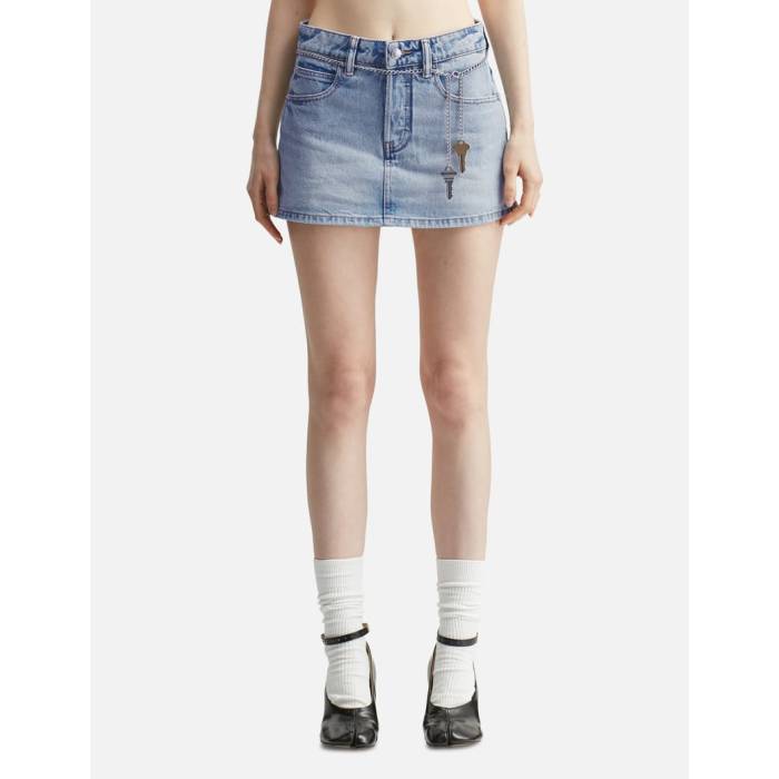 T By Alexander Wang 【 High Rise Skort Women Vintage Bleach Blue 】 ハイ ライズ レディースファッション ボトムス パンツ レディース vintage ビンテージ・ヴィンテージ 青色 ブルー
