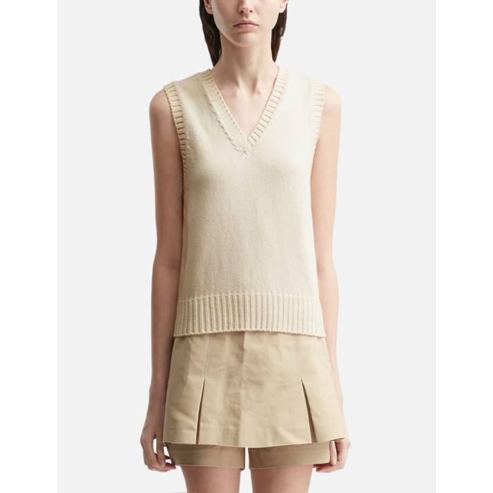 Nothing Written �� Piya Cotton V-Neck Vest Women Ivory �� V�ͥå� �٥��� ��ǥ����� �����ܥ꡼