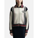 【 Knitted College Blouson Women Ecru/Blue/Winterberry 】 カレッジ レディース 青色 ブルー