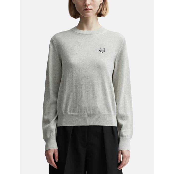 �� Bold Fox Head Patch Regular Jumper Women Light Grey Melange �� �ե��å��� ��ǥ����� ���� ��...