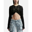 Open Yy 【 Argyle Pointelle Knit Bolero Women Black 】 ニット レディースファッション トップス ニット セー...