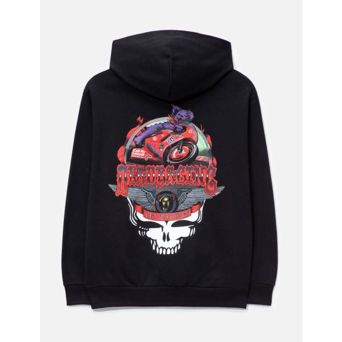 Market 【 X Grateful Dead Stealie Moto Bear Hoodie Men Washed-Black 】 フーディー パーカー メンズ