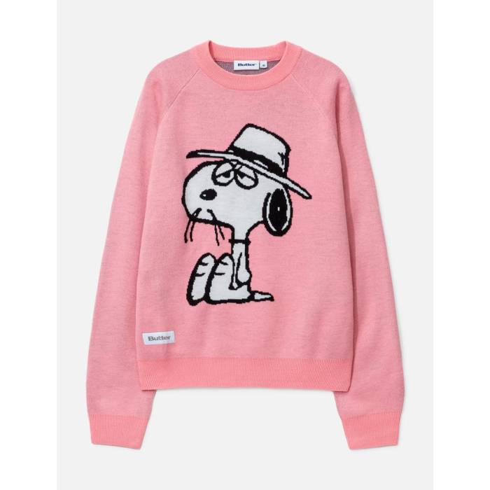 Butter Goods 【 X Peanuts Spike Knit Sweater Men Light Pink 】 ニット トレーナー メンズ pink ピンク