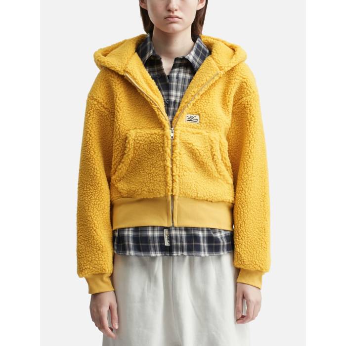 Warm Winter Days 【 Sunbeam Fleece Zip Up Hoodie Unisex Yellow 】 フリース フーディー パーカー ユニセックス yellow 黄色・イエロー
