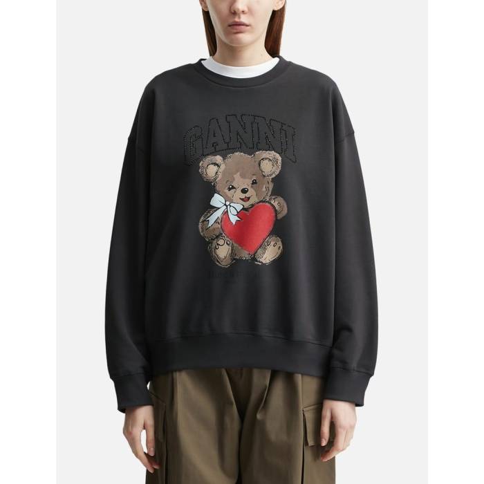 ガニー Ganni 【 Bear Sweatshirt Women Phantom 】 スウェット トレーナー レディース