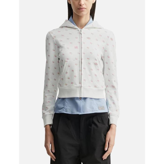 Sandy Liang �� Cardamom Hoodie Women White Evil Floral �� �ա��ǥ��� �ѡ����� ��ǥ����� �� �ۥ磻��